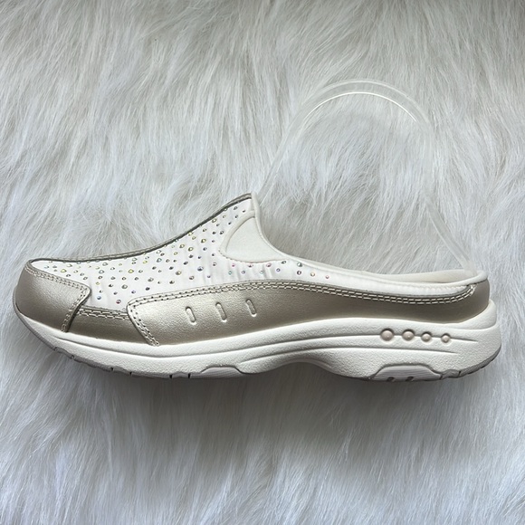 Easy Spirit Travelstone Jeweled Mules Gold NIB - Picture 7 of 12